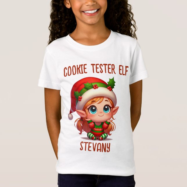 Cookie tester elf family matching christmas name T-Shirt (Front)