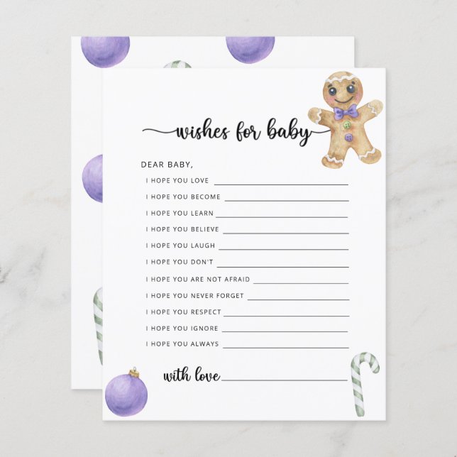 Cookie themes Party game | wishes for baby (Front/Back)