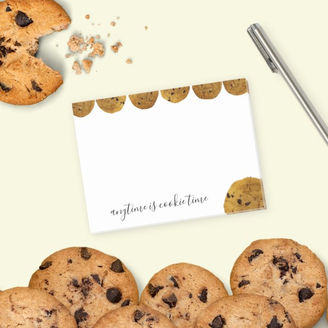 Cookie Time Chocolate Chip Cookie Custom Text Post-it Notes (Cute custom text Post-It notes for cookie lovers!)