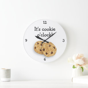 Cookie Time - Funny Food o'Clock choc chip treat Large Clock