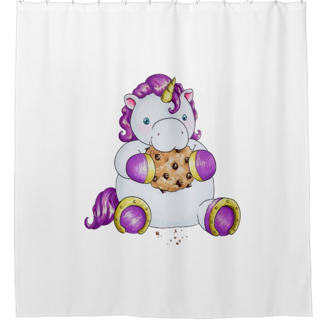 Cookie Unicorn Shower Curtain (Front)