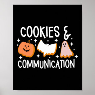 Cookies & Communication Funny Halloween Design Poster