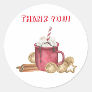 Cookies and cocoa baby shower Thank you  Classic Round Sticker
