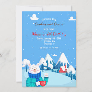 Cookies and Cocoa Bear Invitation