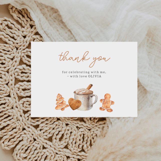 Cookies and Cocoa Birthday Thank You Card (Creator Uploaded)