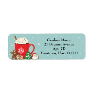 Cookies and Cocoa Christmas Holiday Return Address