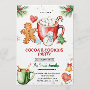 Cookies and Cocoa Christmas Party Invitation