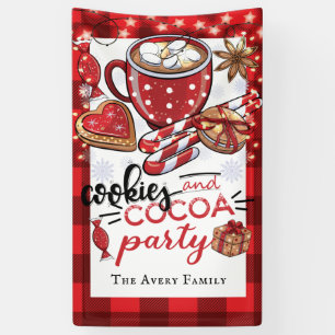 Cookies and Cocoa Christmas Party Personalised Banner