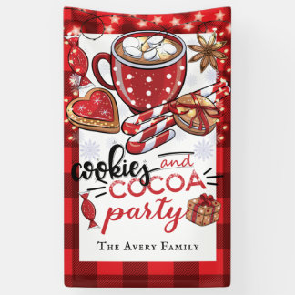 Cookies and Cocoa Christmas Party Personalised Banner