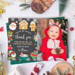 Cookies and Cocoa Gingerbread Kids Birthday Photo Thank You Card<br><div class="desc">Cookies and Cocoa Gingerbread Kids Birthday Photo Thank You Card</div>