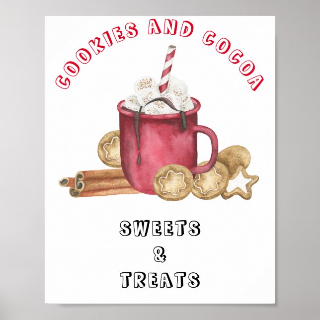 Cookies and cocoa - Sweets and treats baby shower Poster (Front)