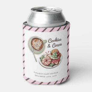 Cookies and Cocoa Warm Pastel Pink Baby Shower  Can Cooler