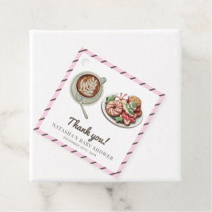 Cookies and Cocoa Warm Pastel Pink Baby Shower Favour Tags