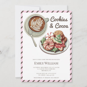 Cookies and Cocoa Warm Pastel Pink Baby Shower Invitation