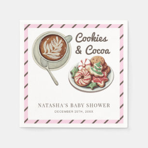Cookies and Cocoa Warm Pastel Pink Baby Shower  Napkin