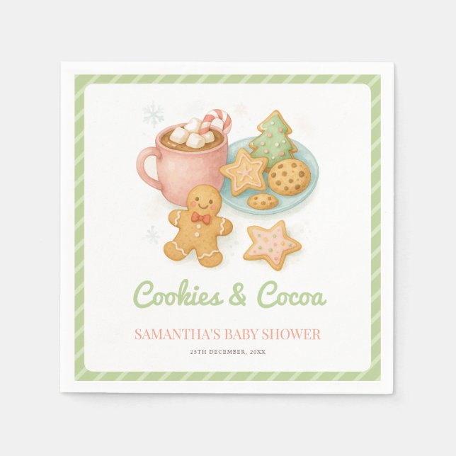 Cookies and Cocoa Winter Baby Shower  Napkin (Front)