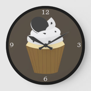 Cookies and Cream Cupcake Large Clock