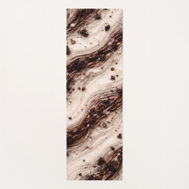 Cookies and Cream Milkshake Marble Texture Design Yoga Mat (Front)