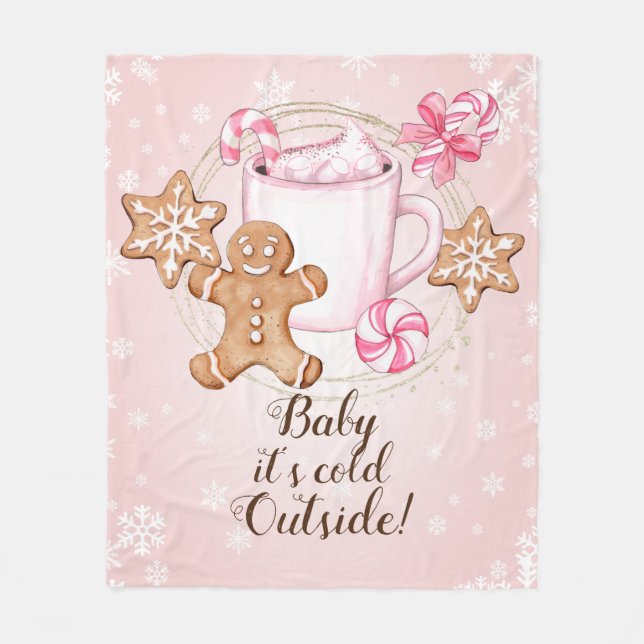 Cookies and Hot Cocoa winter blanket (Front)