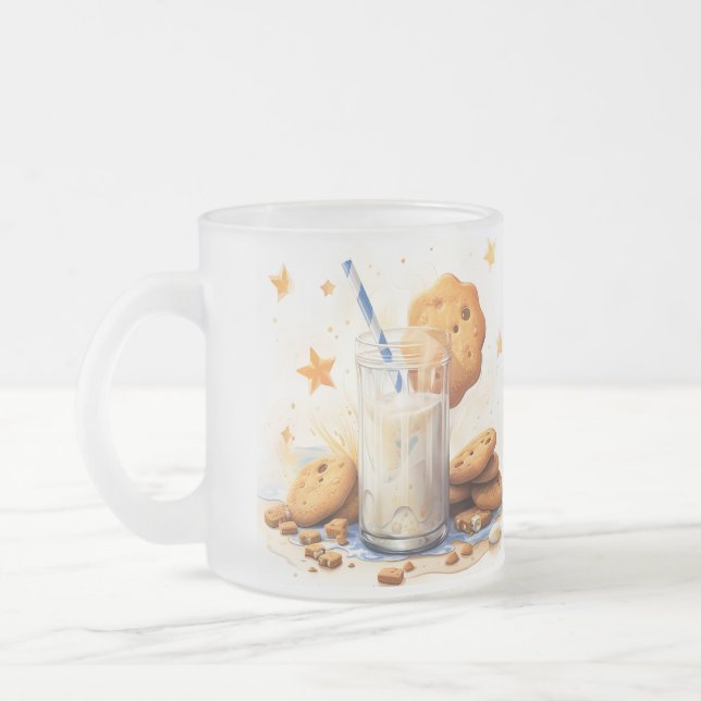 Cookies and Milk Frosted Glass Coffee Mug (Left)