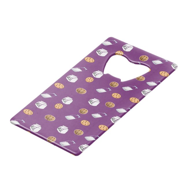 Cookies and milk on purple (Front Angled)