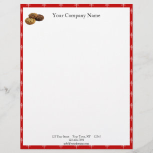 Cookies and Other Delicious Desserts on Red Letterhead