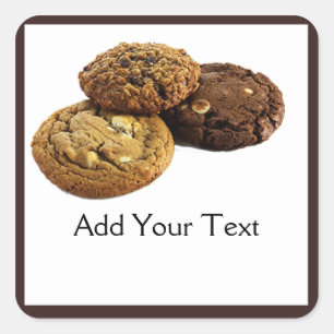 Cookies and Other Delicious Desserts on White Square Sticker