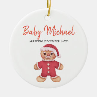 Cookies Arriving Baby Girl Pregnancy Announcement  Ceramic Tree Decoration