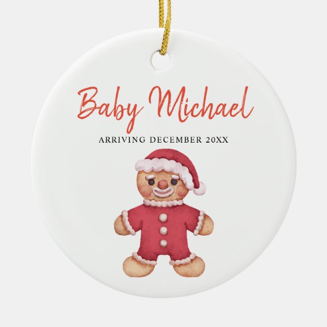 Cookies Arriving Baby Girl Pregnancy Announcement  Ceramic Tree Decoration (Front)