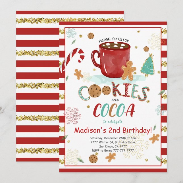 Cookies Birthday Invitation  (Front/Back)