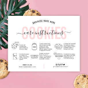 Cookies Care Card Pink Aesthetic Modern Script