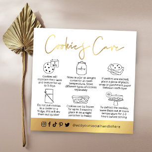 Cookies Care Guide White & Gold Script Logo Card