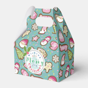 Cookies Christmas Turquoise Favour Box