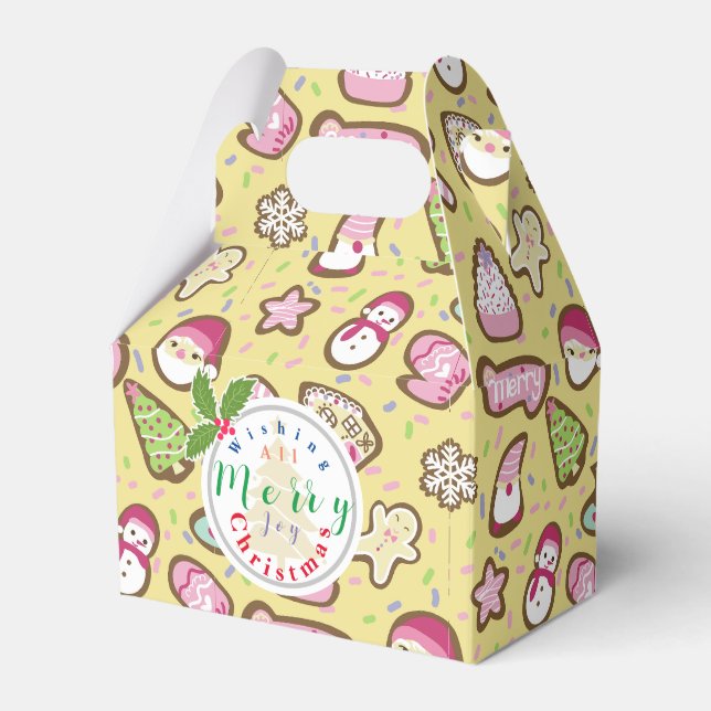 Cookies Christmas Yellow Favour Box (Front Side)