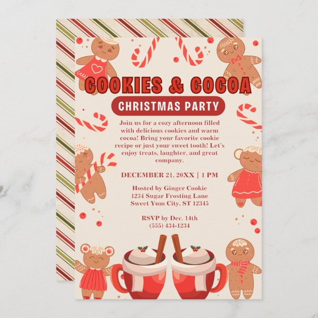 Cookies & Coca Christmas Party Invitation (Front/Back)