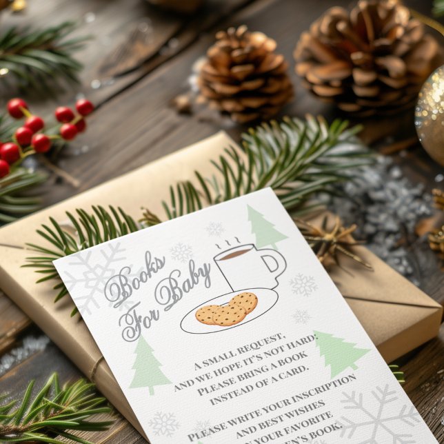 Cookies & Cocoa Baby Shower Books For Baby Enclosure Card (Creator Uploaded)