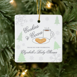 Cookies & Cocoa Baby Shower Ceramic Ornament