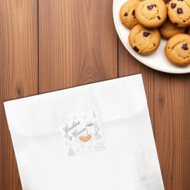 Cookies & Cocoa Baby Shower Square Sticker (Creator Uploaded)