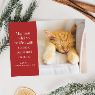 Cookies Cocoa Catnaps Pet Holiday Card