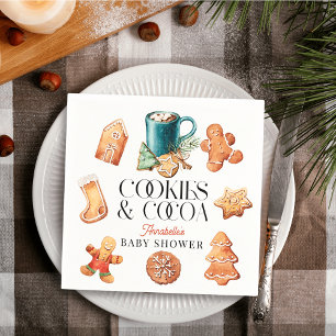 Cookies & Cocoa Christmas Holiday Baby Shower Napkin