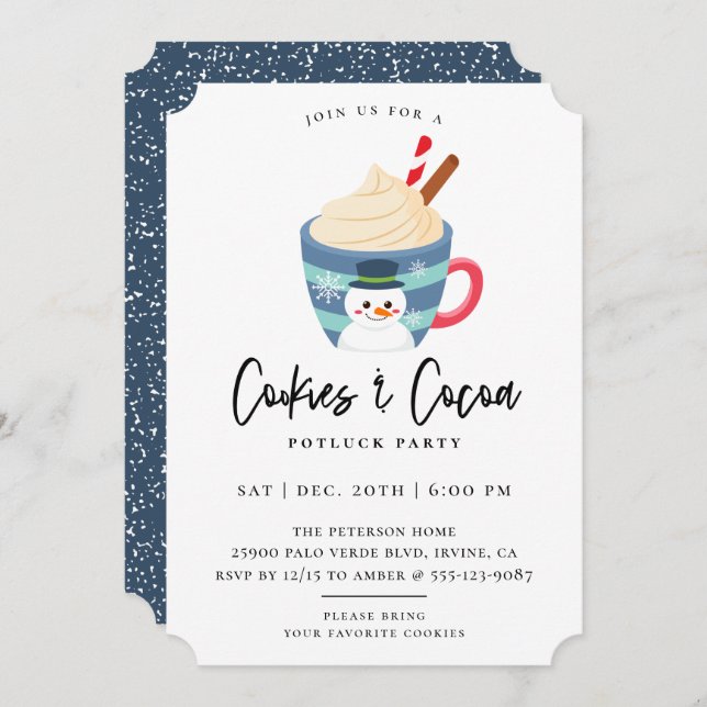 Cookies & Cocoa Christmas Party Invitation (Front/Back)