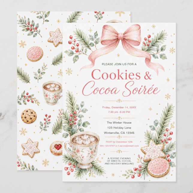 Cookies & Cocoa Soirée Invitation (Front/Back)