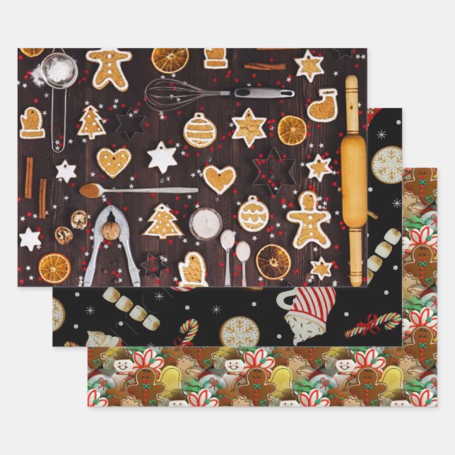 Cookies & Coffee Holiday Wrapping Paper Sheet (Set)