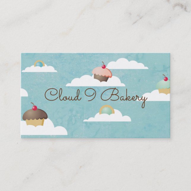 Cookies cupcakes heaven clouds baking bakery business card (Front)