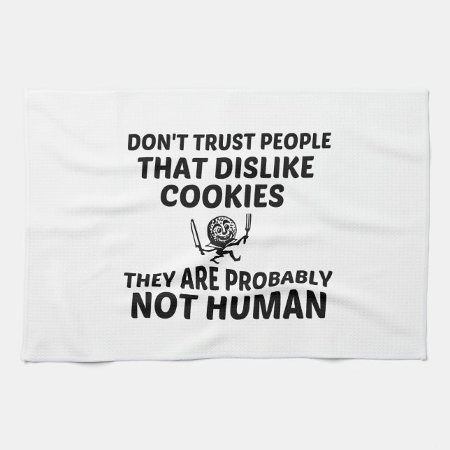 COOKIES DISLIKE NOT HUMAN TEA TOWEL (Horizontal)