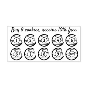 Cookies Doughnuts Pastries Punch Bakery Loyalty Self-inking Stamp