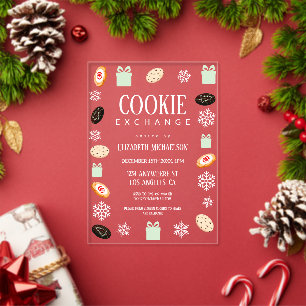 Cookies Exchange Party Acrylic Invitations