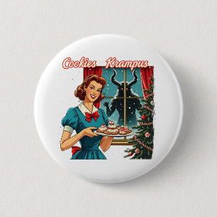 Cookies For Krampus Funny Christmas Xmas Krampus G 6 Cm Round Badge