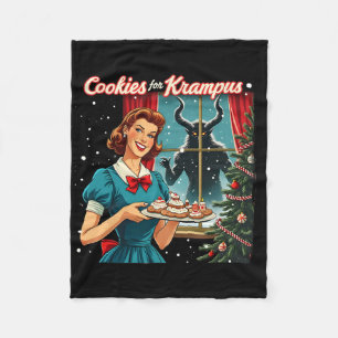 Cookies For Krampus Funny Christmas Xmas Krampus G Fleece Blanket