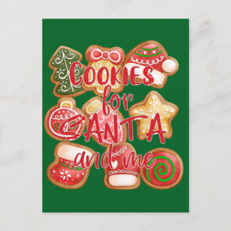 Cookies For Santa And Me - Christmas Postcard
